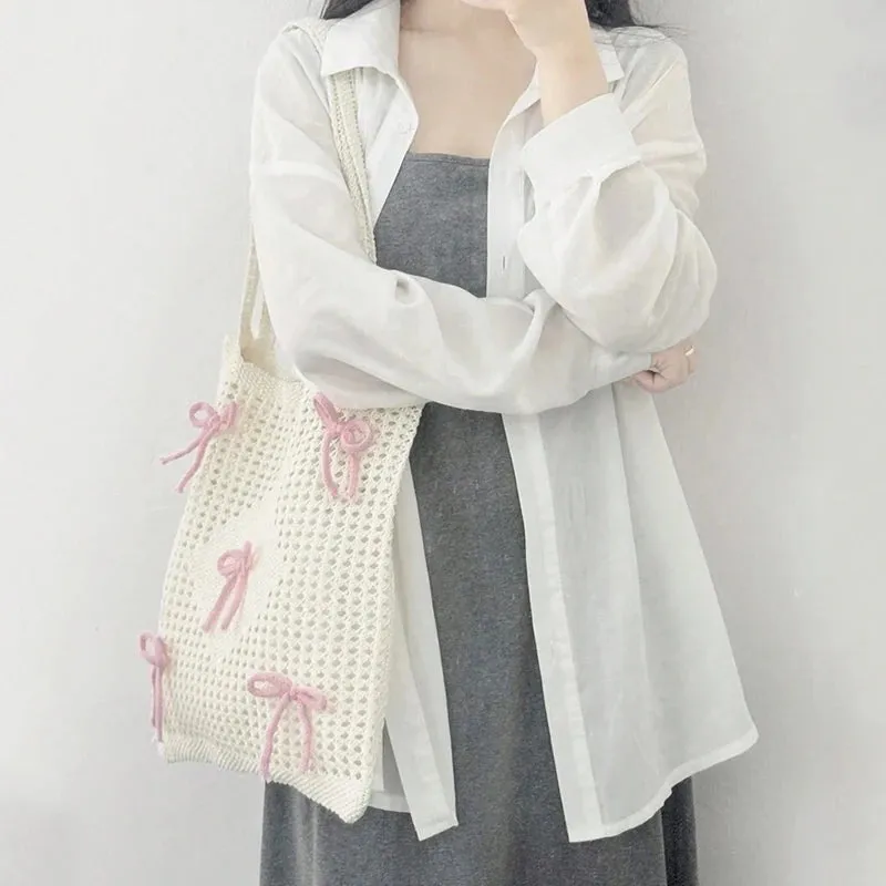 🌊✨ Cute & Comfy Crochet Beach Bag 🌼🌈 Stylish Knitted Tote for Fun Vacations! 🏖️💖