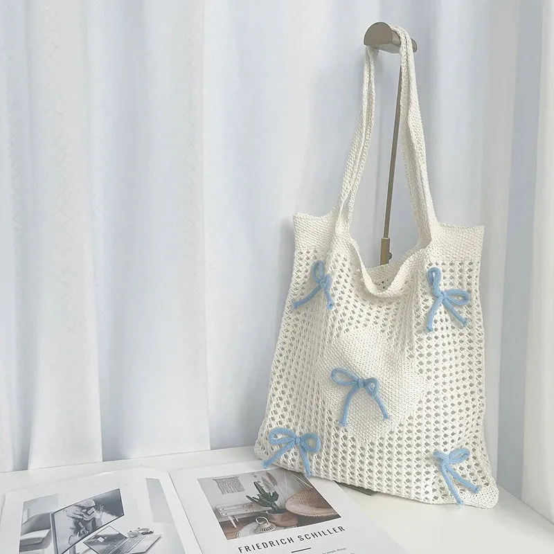 🌊✨ Cute & Comfy Crochet Beach Bag 🌼🌈 Stylish Knitted Tote for Fun Vacations! 🏖️💖