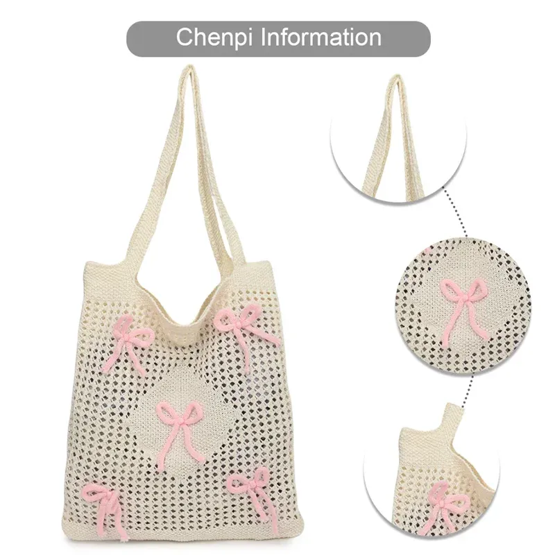🌊✨ Cute & Comfy Crochet Beach Bag 🌼🌈 Stylish Knitted Tote for Fun Vacations! 🏖️💖