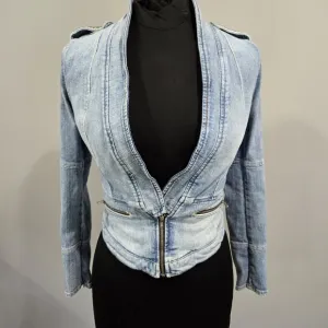 🐢 GUESS Studded Denim Jacket. XS Great Condition!