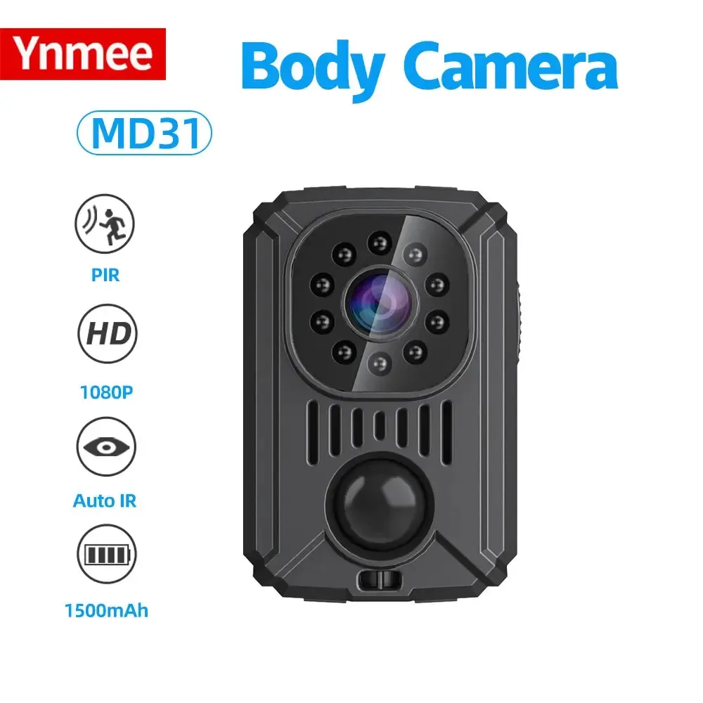 1080P Full HD Mini Body Camera with Back Clip, Voice Recording & Infrared Night Vision for Outdoors, Home Security or Office