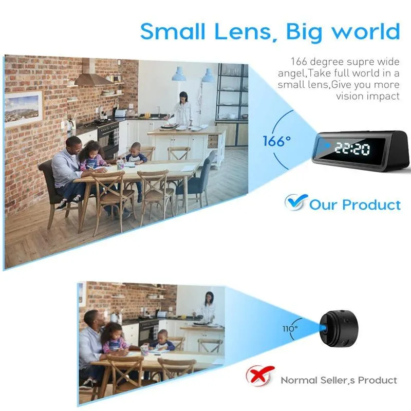 1080P Wireless Alarm Clock Security Camera Plus