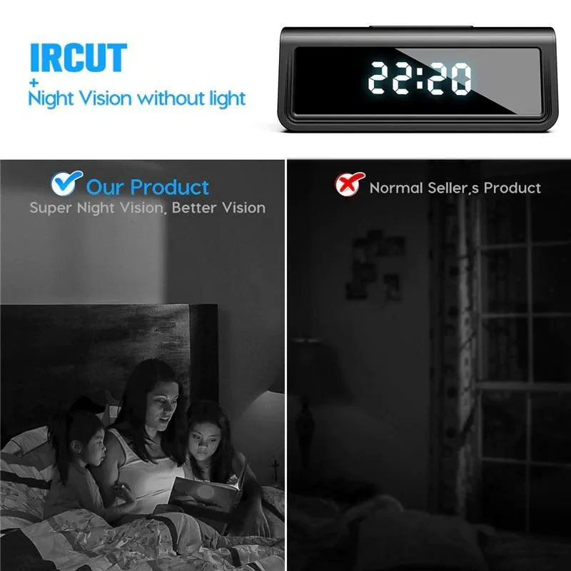 1080P Wireless Alarm Clock Security Camera Plus