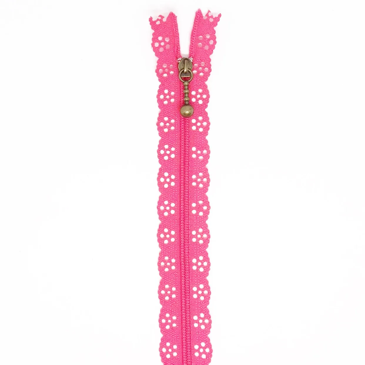 12" Lace Zipper in Hot Pink
