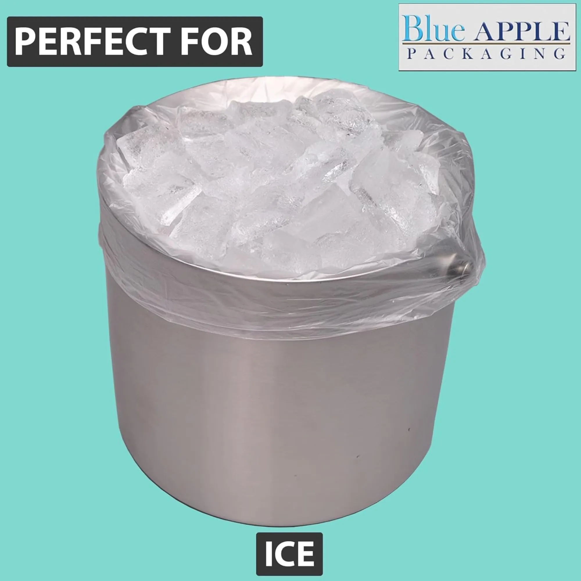 12X12 inches Ice Bucket Liner for Hospitality Industry 0.48 Mil HDPE