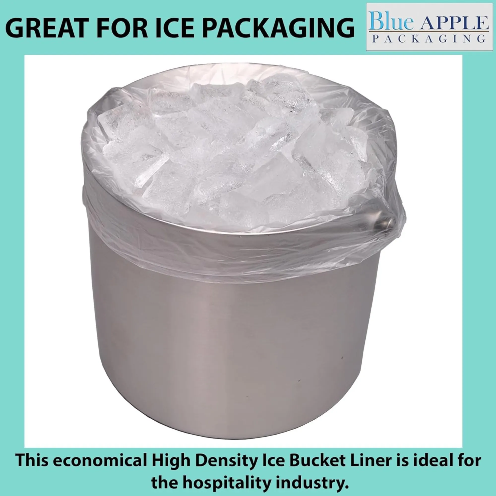 12X12 inches Ice Bucket Liner for Hospitality Industry 0.48 Mil HDPE