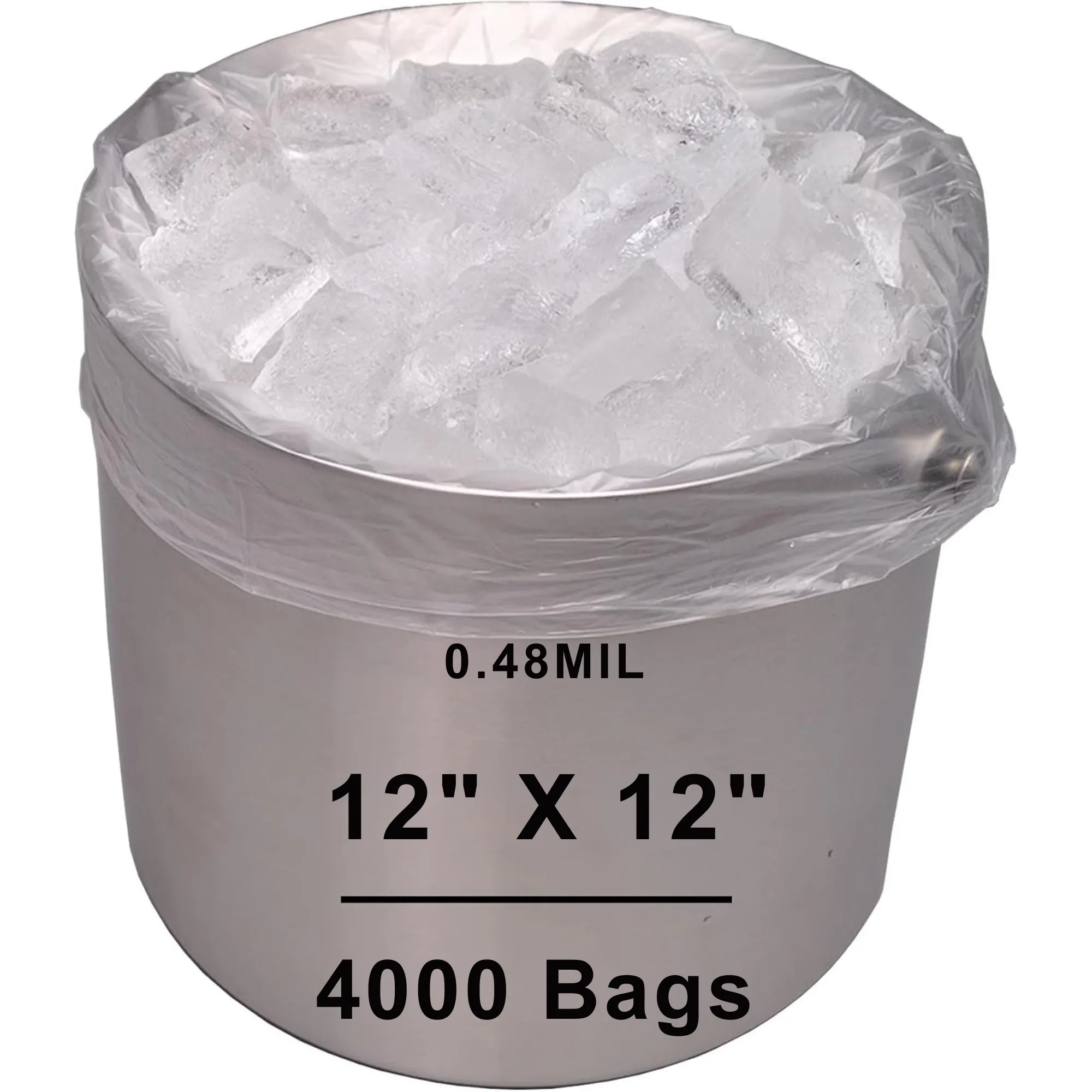 12X12 inches Ice Bucket Liner for Hospitality Industry 0.48 Mil HDPE