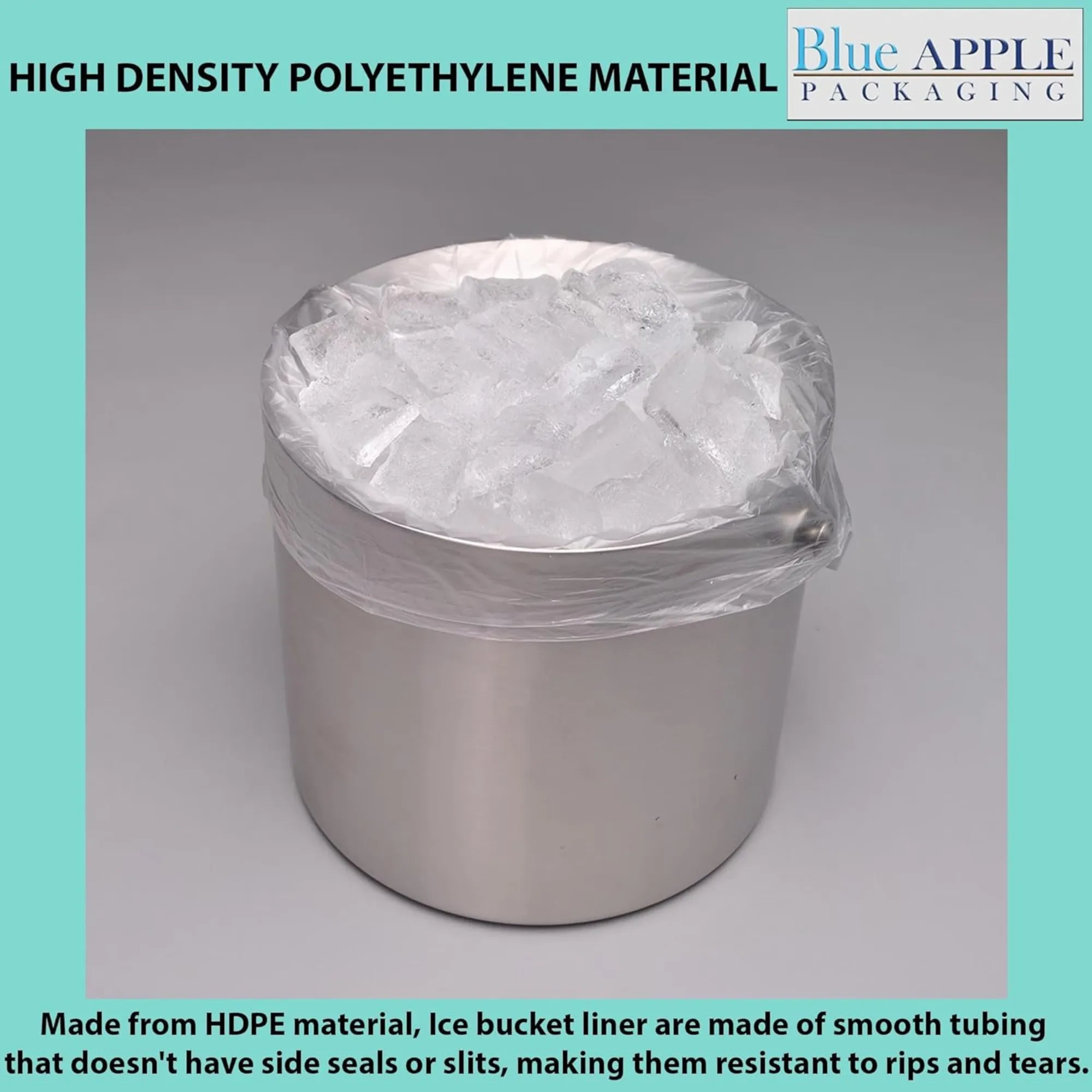 12X12 inches Ice Bucket Liner for Hospitality Industry 0.48 Mil HDPE