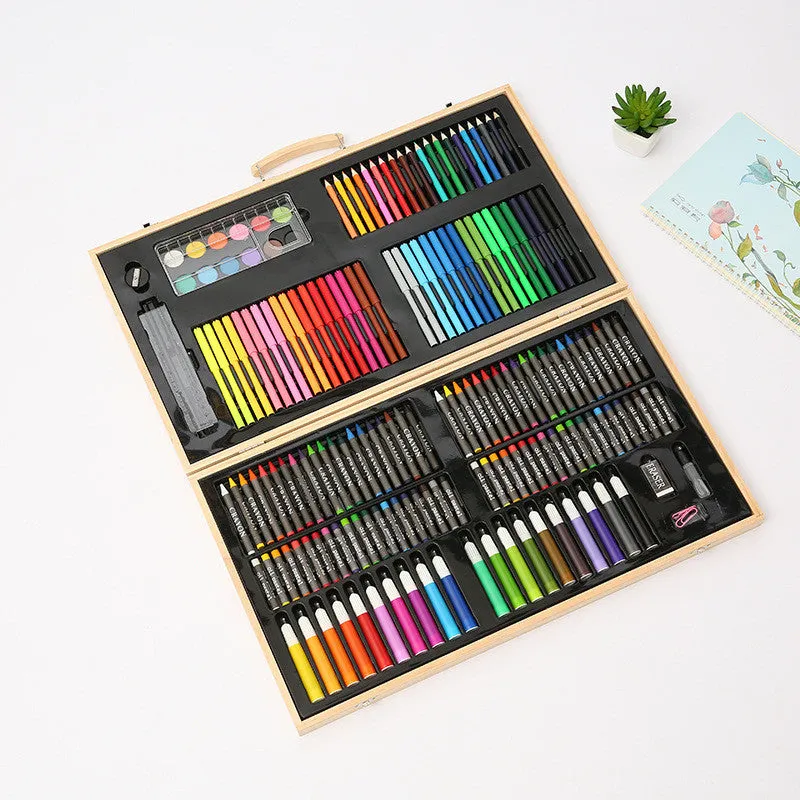 180pc Wooden Colourful Art Set