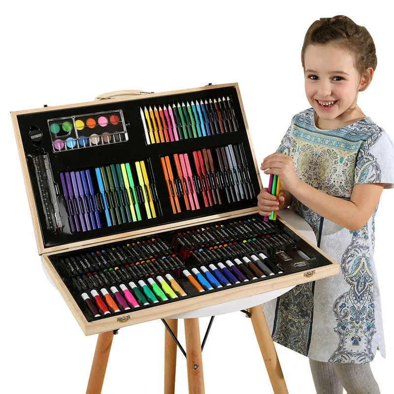 180pc Wooden Colourful Art Set