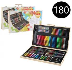 180pc Wooden Colourful Art Set