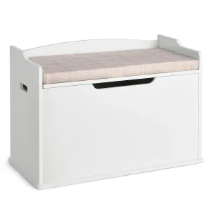 2-in-1 Kids Toy Box and Bench with Cushion | Childrens Wooden Toy Storage Box | 3 Colour Options