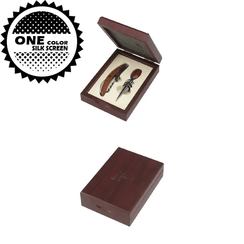 2 pc Wine Opener Set (Wood Trim) (Pack of 24)