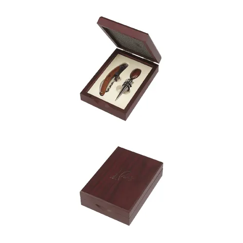 2 pc Wine Opener Set (Wood Trim) (Pack of 24)