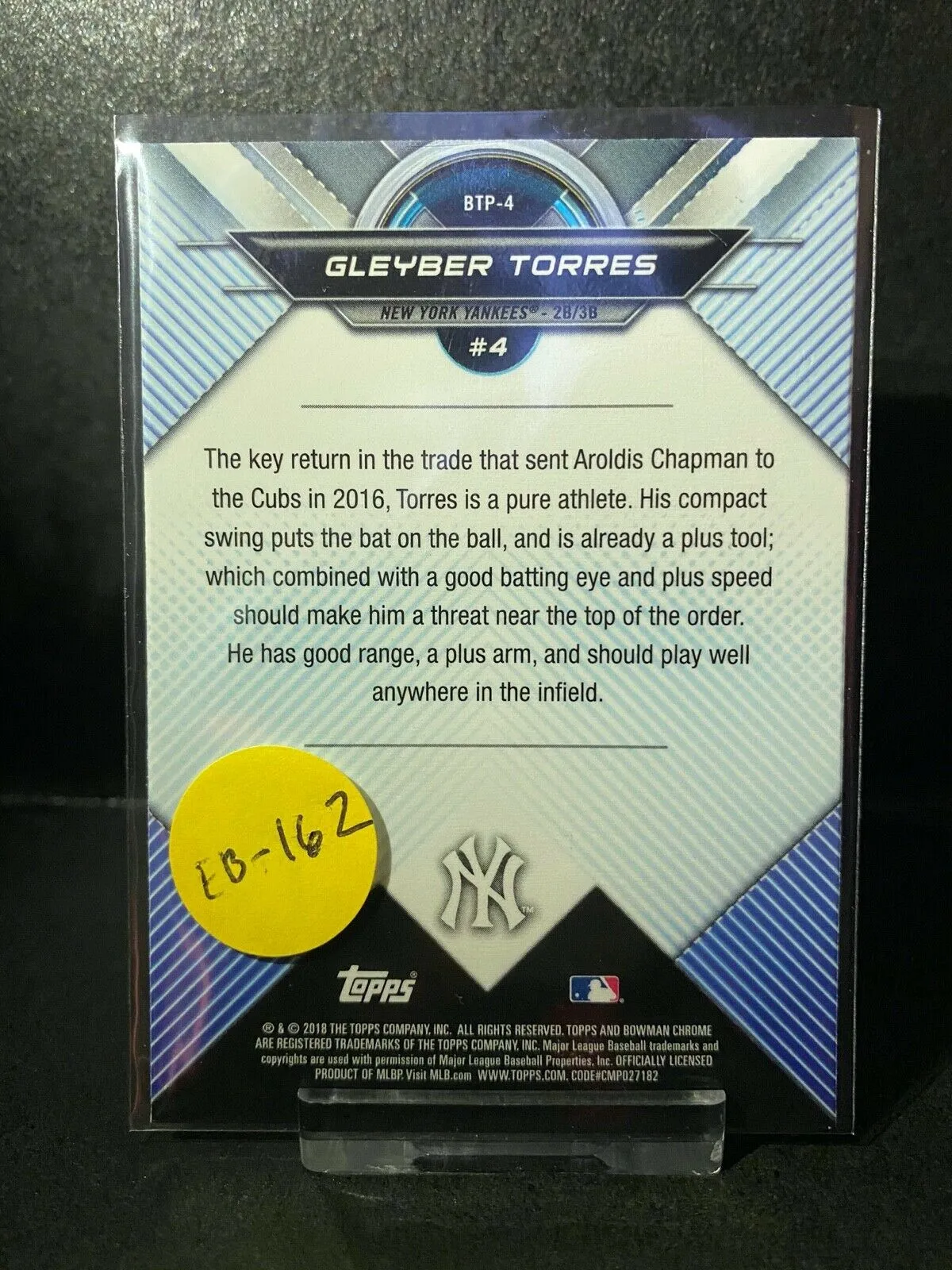 2018 Bowman Chrome Scouts Top 100 #BTP4 Gleyber Torres