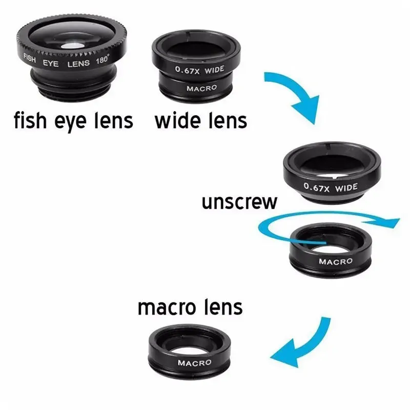 3-in-1 Mobile Phone Camera Lens Set