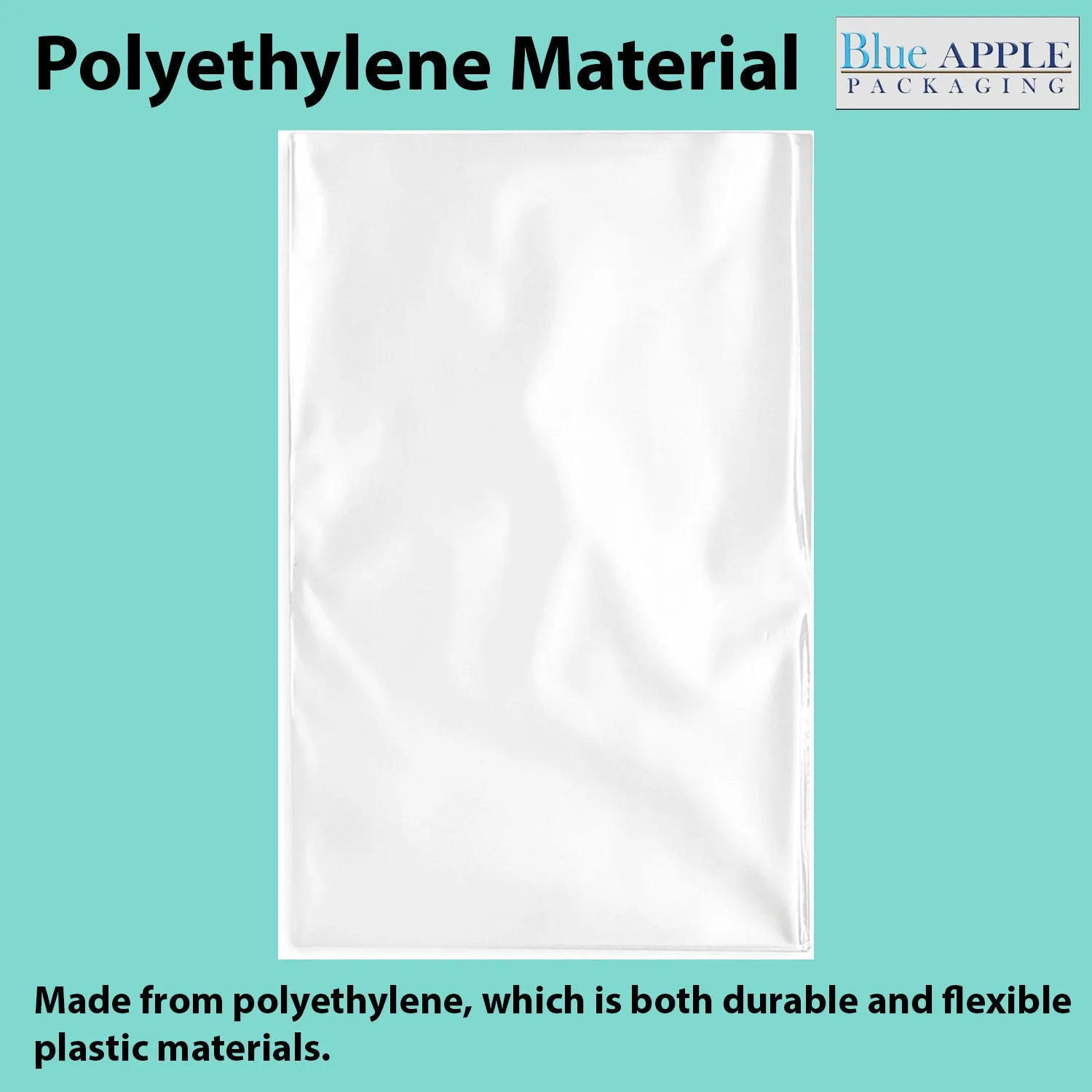 32X32 inches Clear Flat Poly Bags 2Mil Open Top (LDPE)