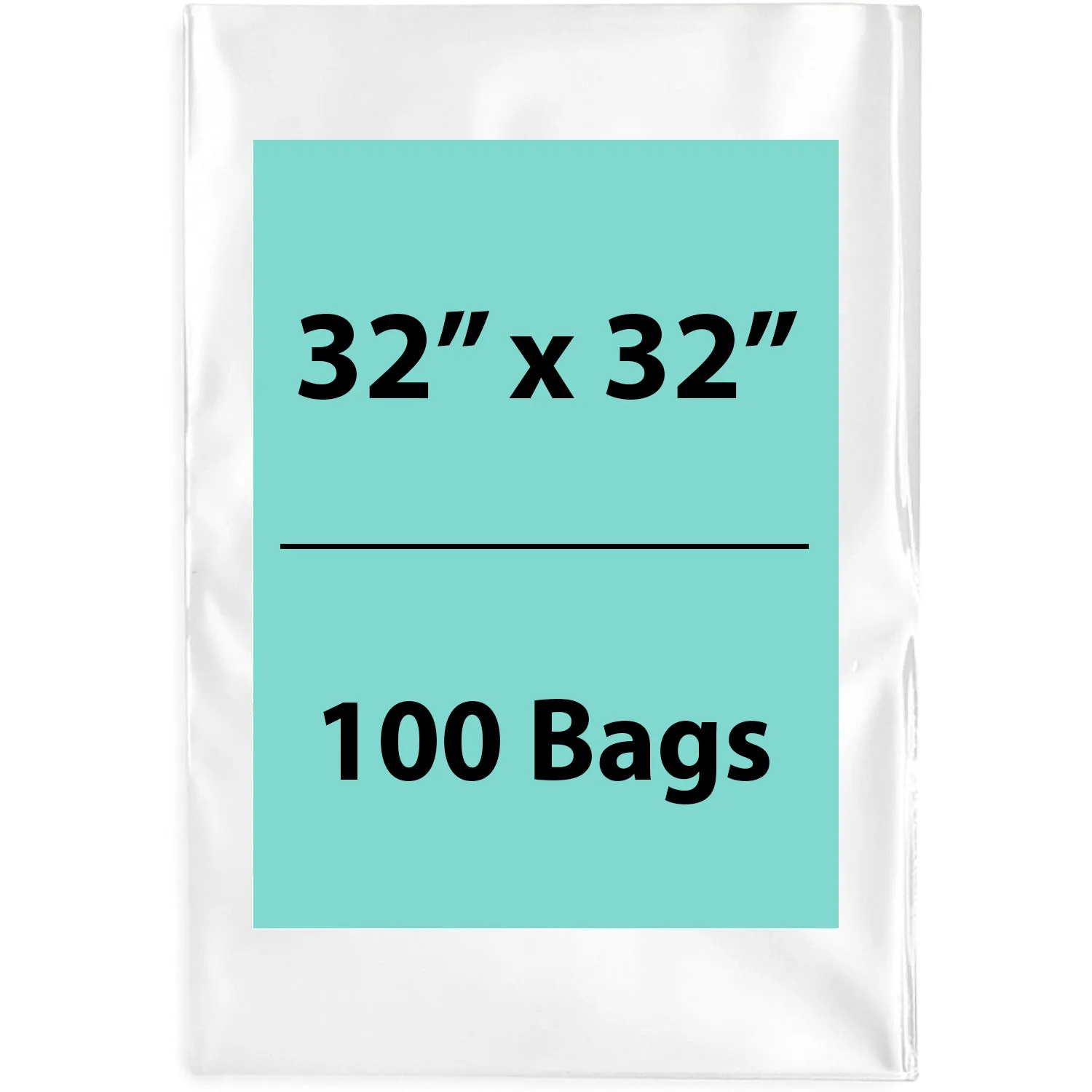 32X32 inches Clear Flat Poly Bags 2Mil Open Top (LDPE)