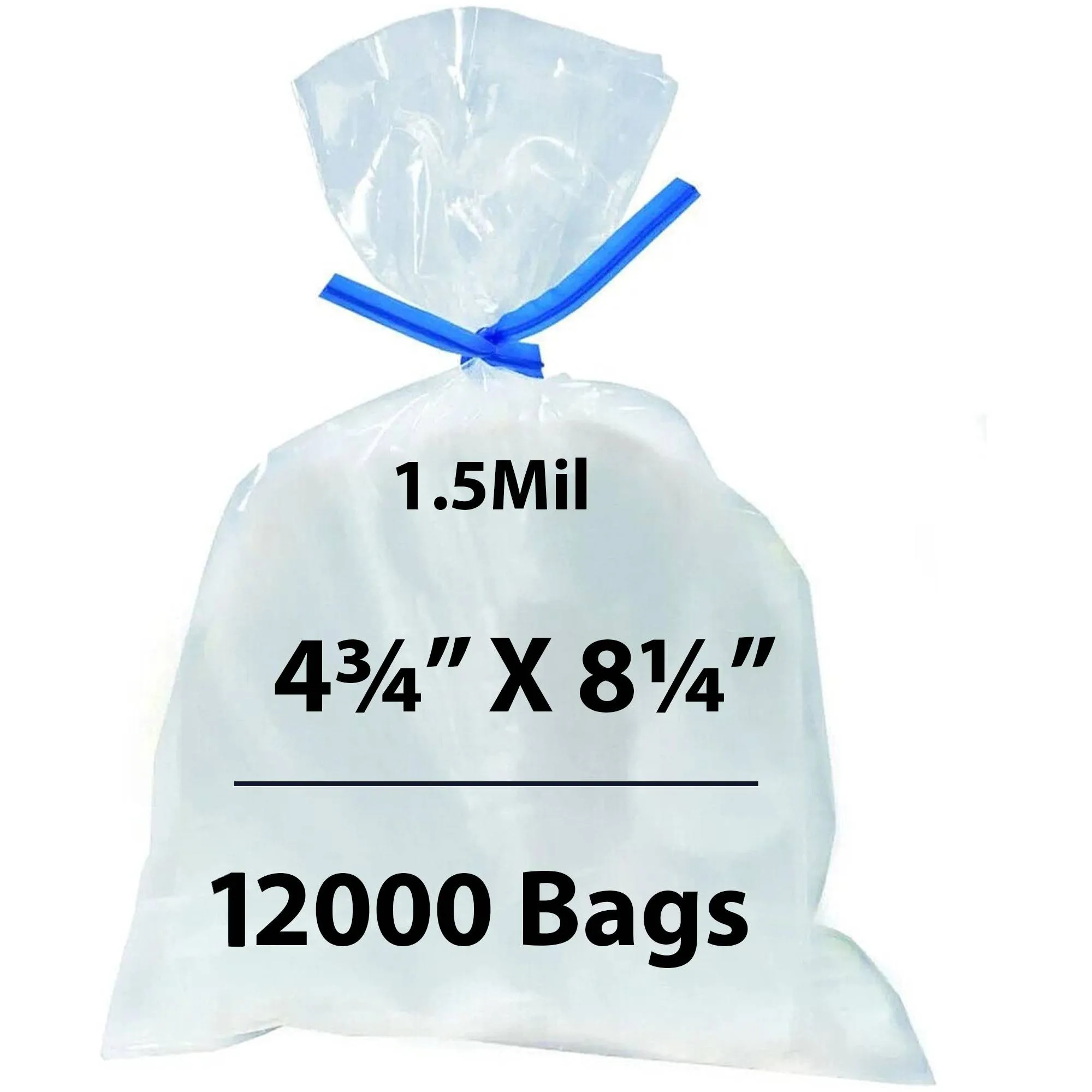 4.75X8.25 inches Polypropylene Bags 1.5 Mil Clear Flat