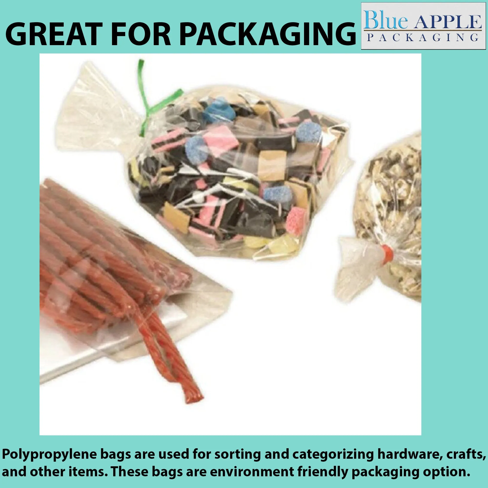 4.75X8.25 inches Polypropylene Bags 1.5 Mil Clear Flat