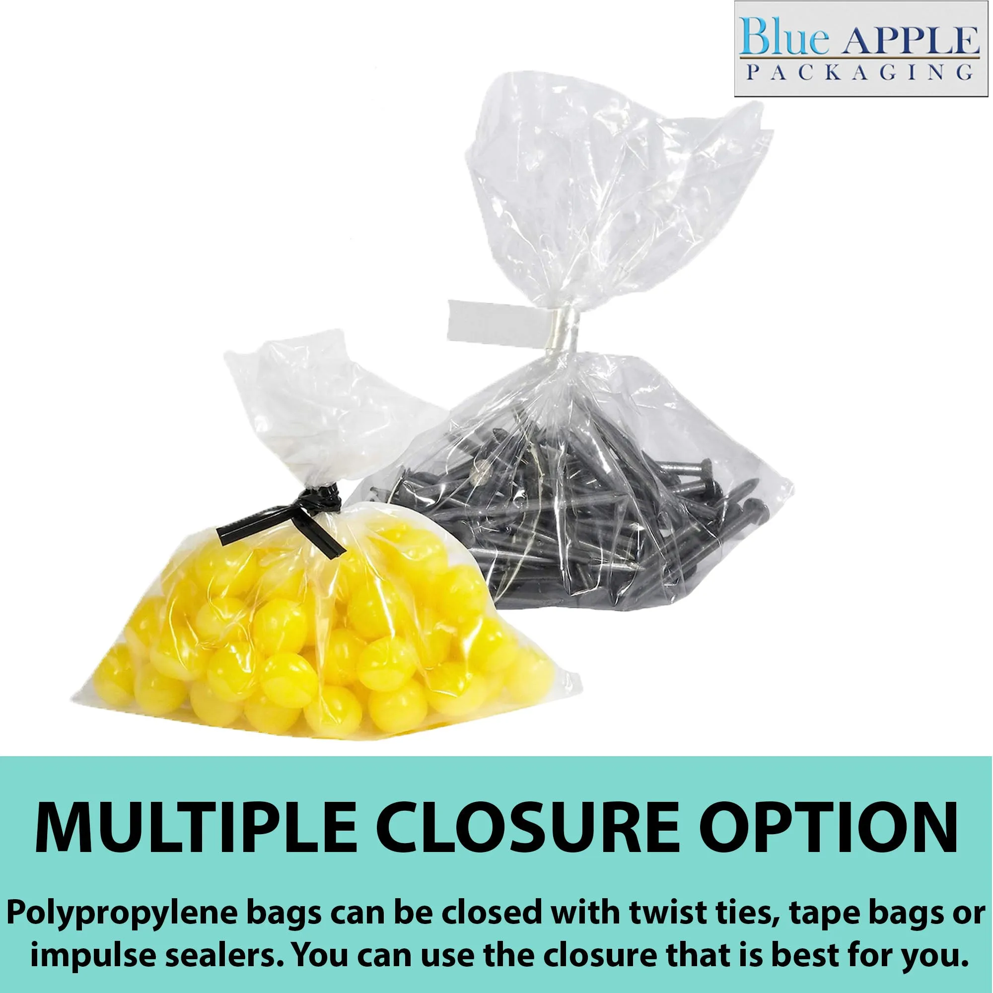 4.75X8.25 inches Polypropylene Bags 1.5 Mil Clear Flat
