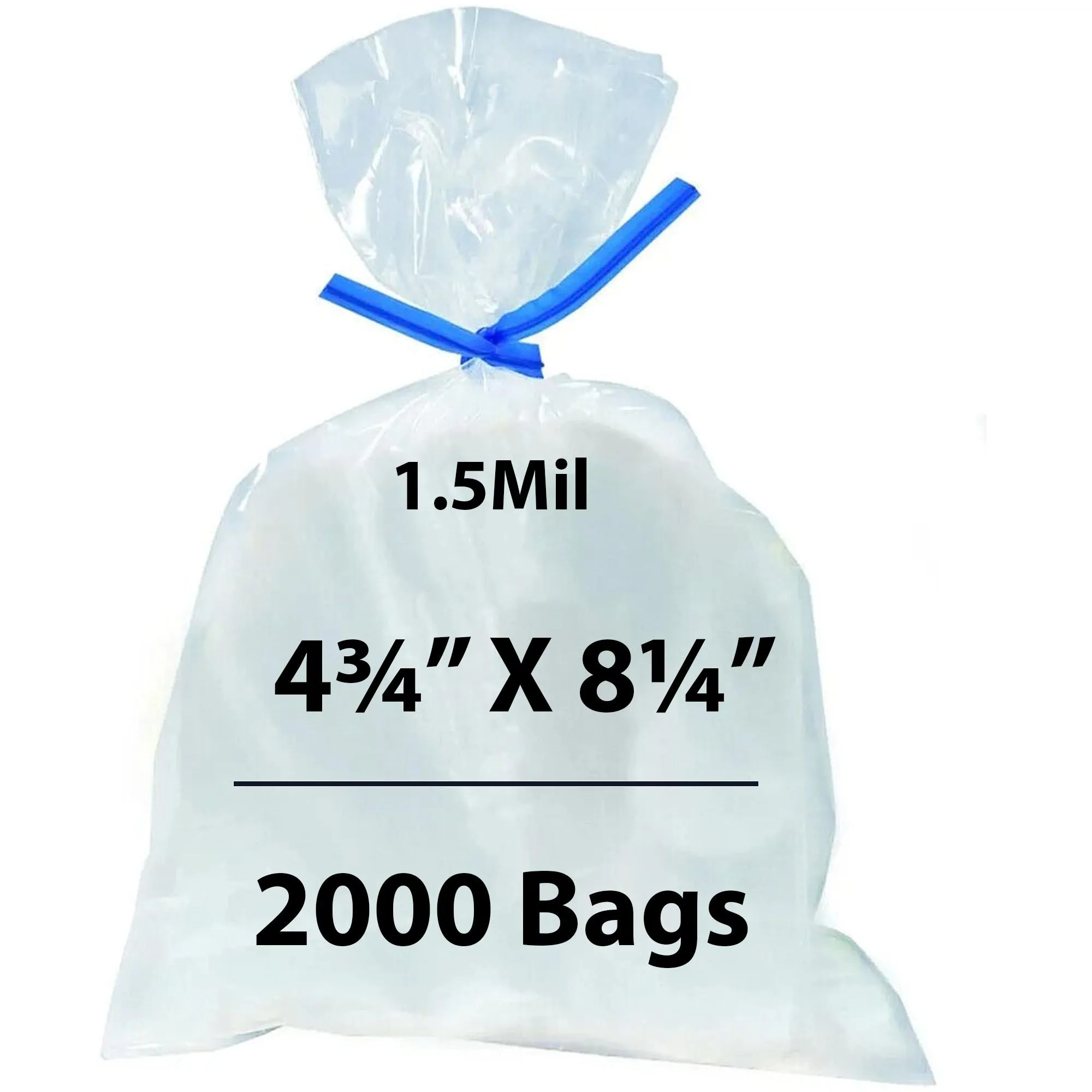 4.75X8.25 inches Polypropylene Bags 1.5 Mil Clear Flat