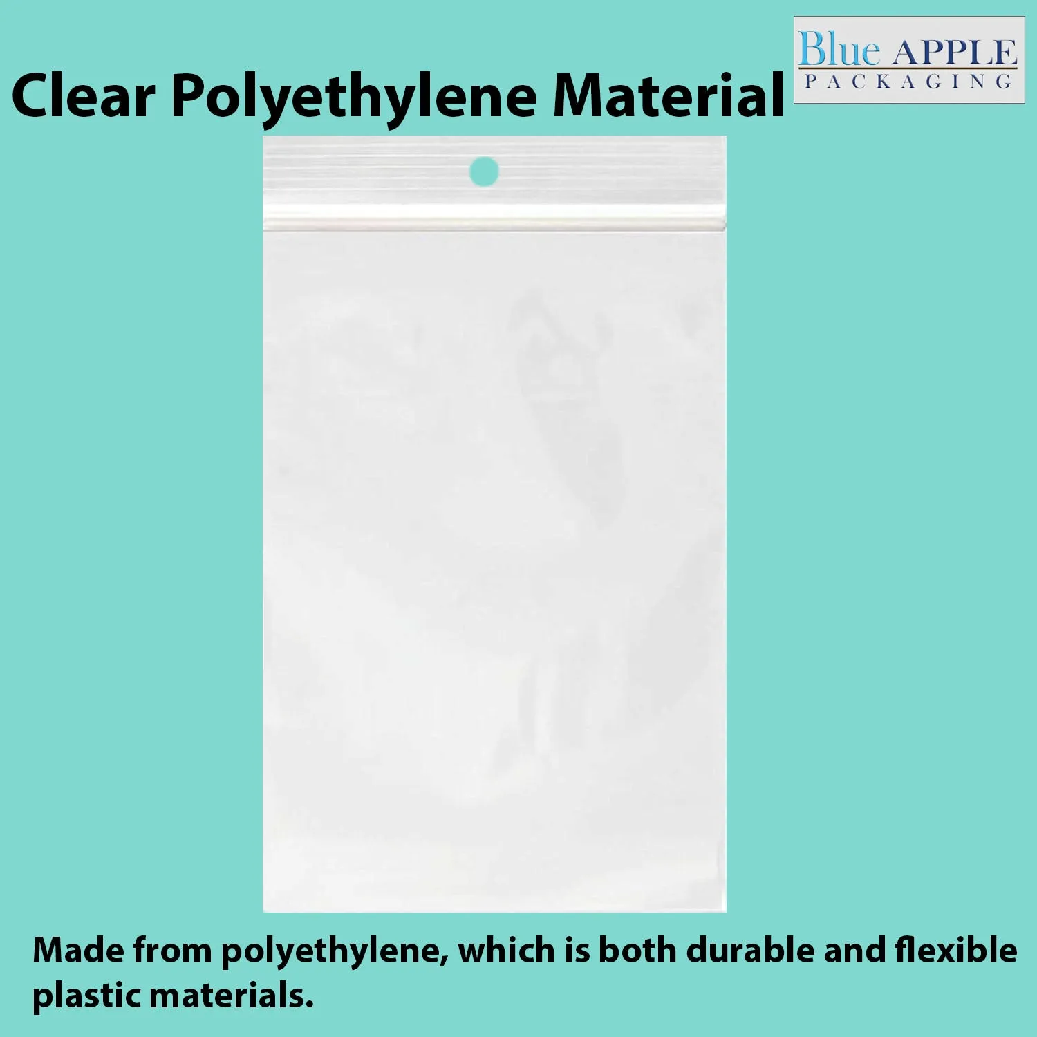 9X12 inches Reclosable Poly Bags with Hang Hole 2 Mil (LDPE) Single Track Zipper