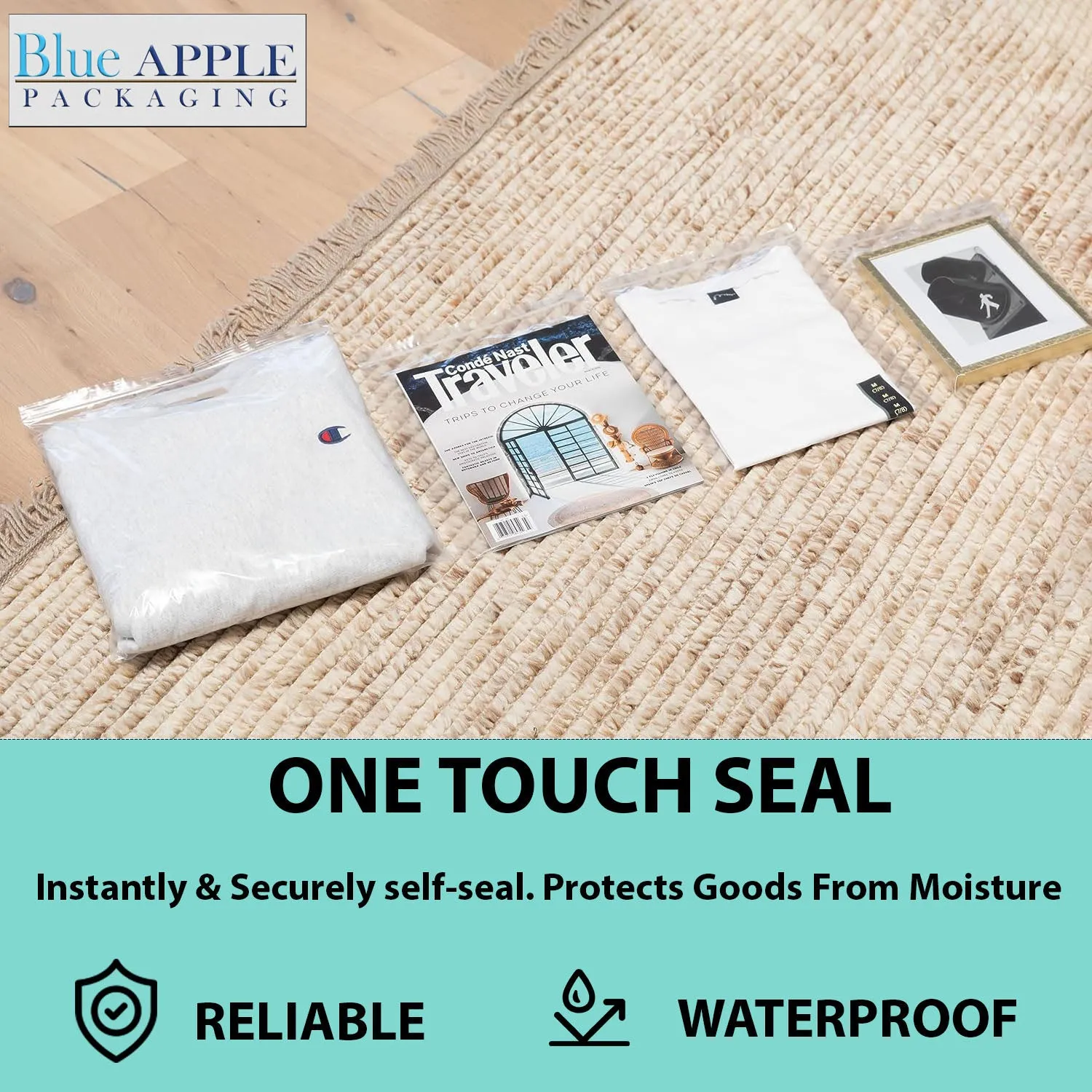 9X12 inches Reclosable Poly Bags with Hang Hole 2 Mil (LDPE) Single Track Zipper