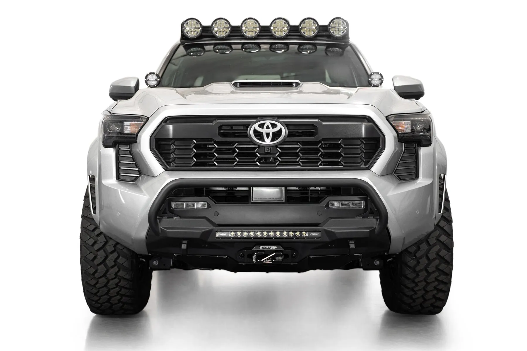 Addictive Desert Designs 2024  Toyota Tacoma Stealth Center Mount Winch Front Bumper With Top Hoop