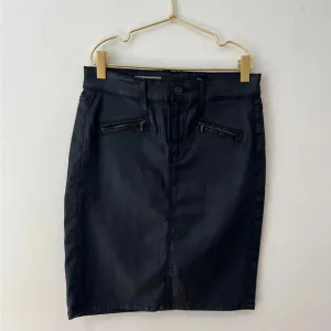 AG The Kodie Biker Pencil Mini Black coated  Skirt size 25