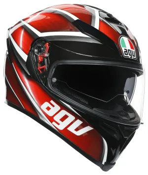 AGV K-5 S Full-Face Motorcycle Helmet - Tempest Black/Red Graphic