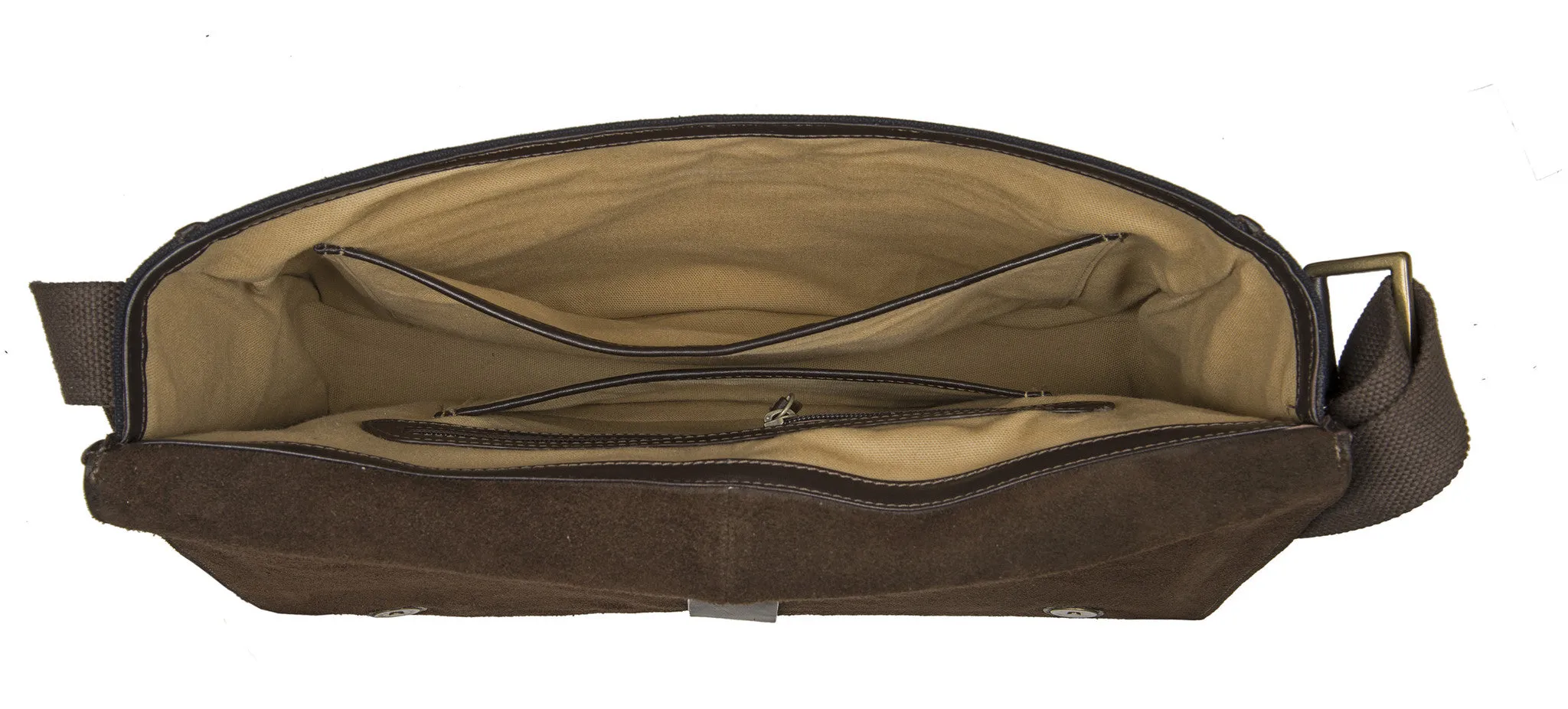 Aiden Genuine Leather and Canvas 15 Inch Laptop Shoulder Messenger Business Bag for Men & Women