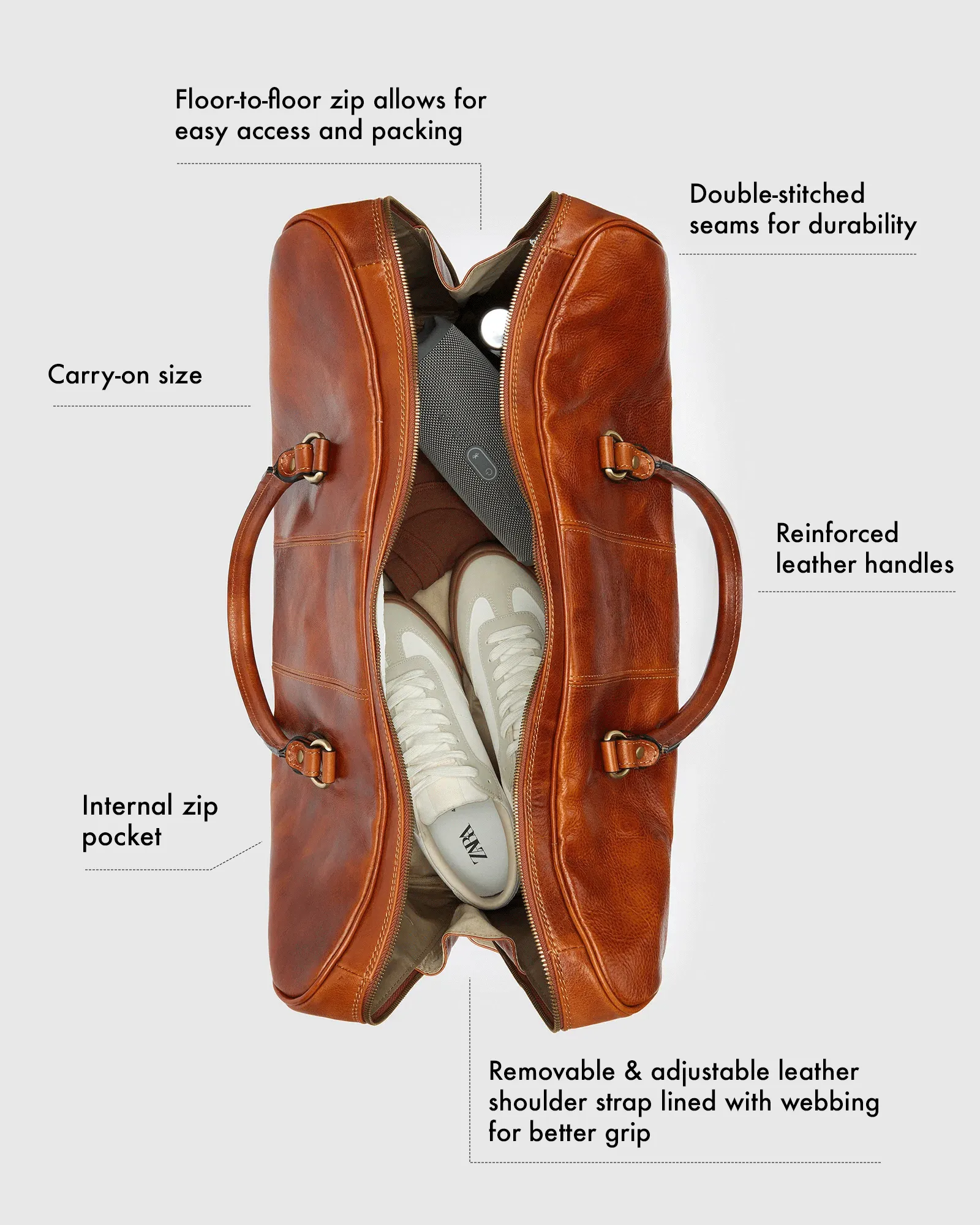 Albertis Blue - Leather Duffle Bag