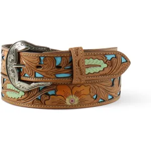 Ariat Women's Painted Floral Tooled Belt