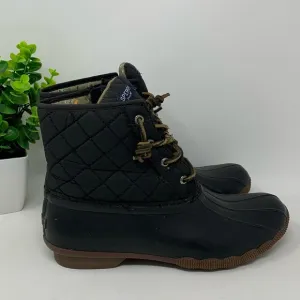 AUTHENTIC GREAT USED CONDITION SPERRY Women's Saltwater Quilted Duck Boot