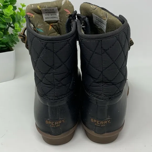 AUTHENTIC GREAT USED CONDITION SPERRY Women's Saltwater Quilted Duck Boot