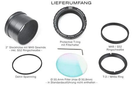 Baader Protective Wide T-Ring for Canon-EOS Including UHC-S Nebula Filter 50.4mm - 2958550N