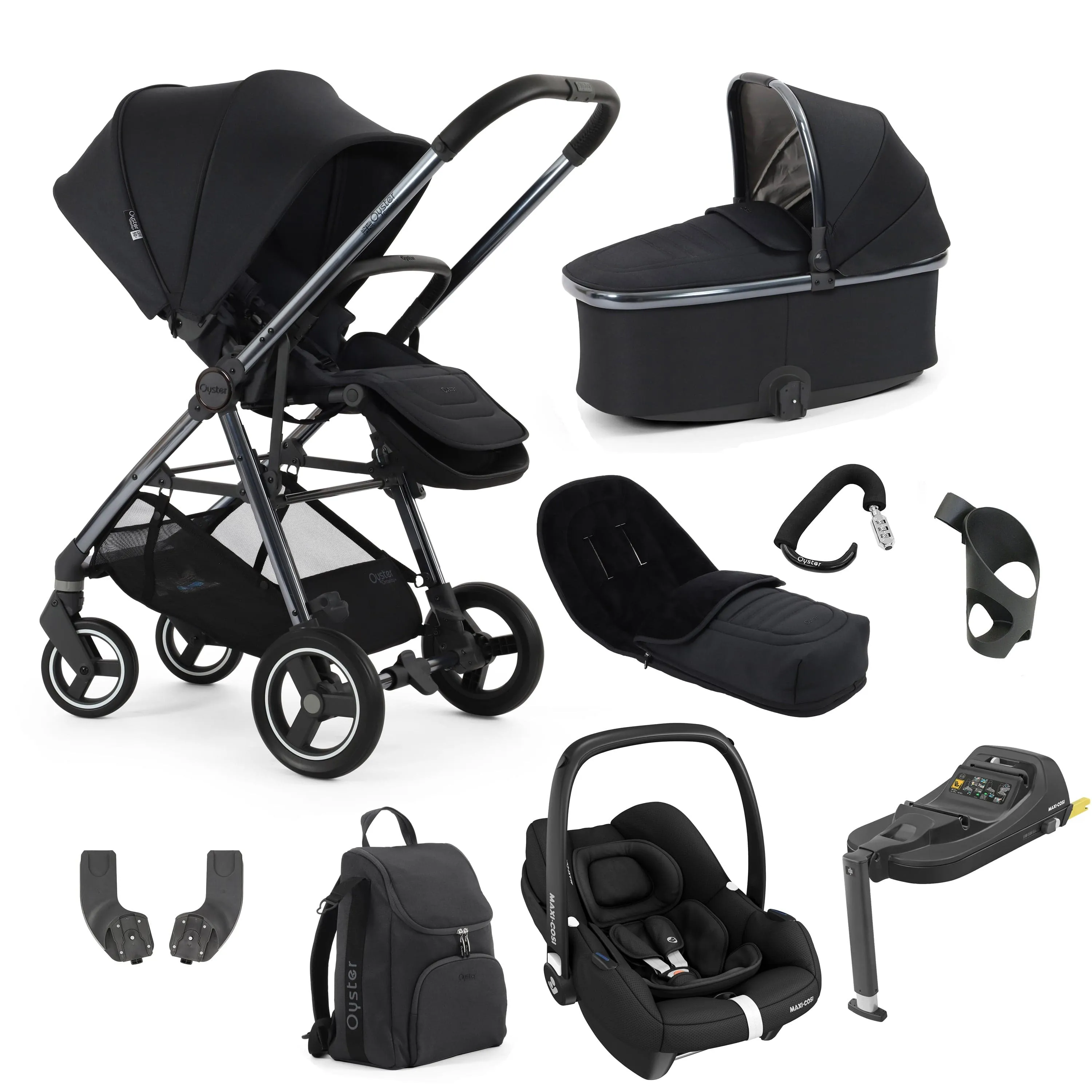 BabyStyle Oyster Gravity  9 Piece Bundle - Carbonite