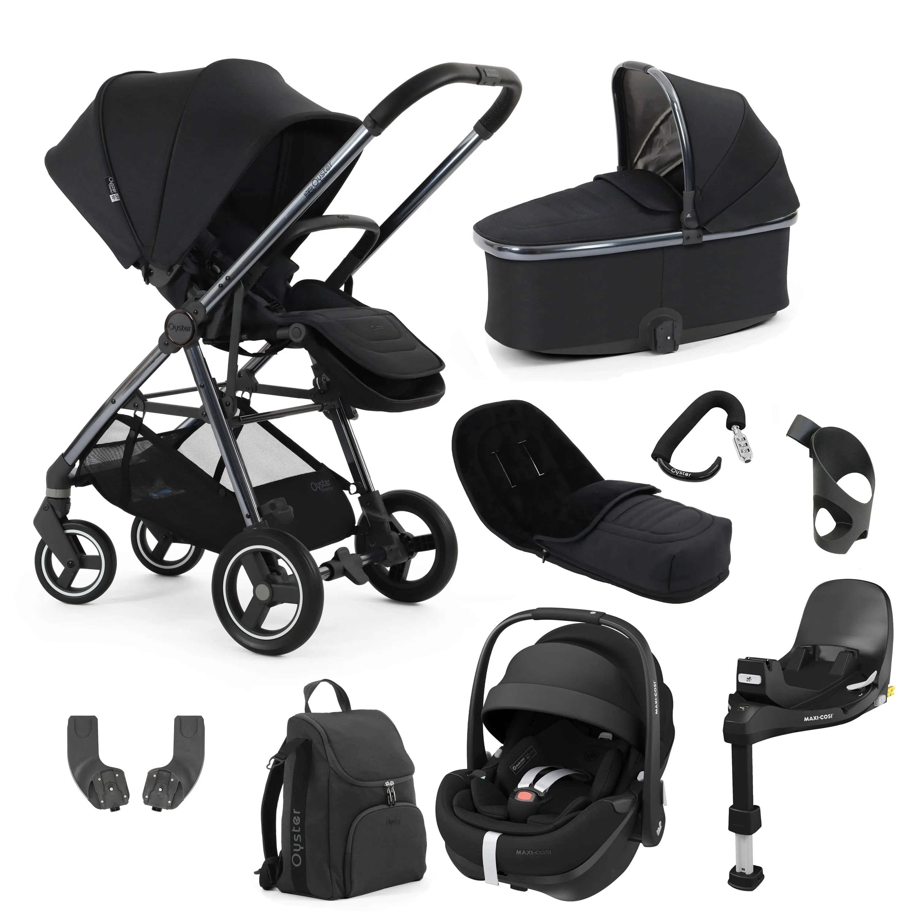 BabyStyle Oyster Gravity  9 Piece Bundle - Carbonite