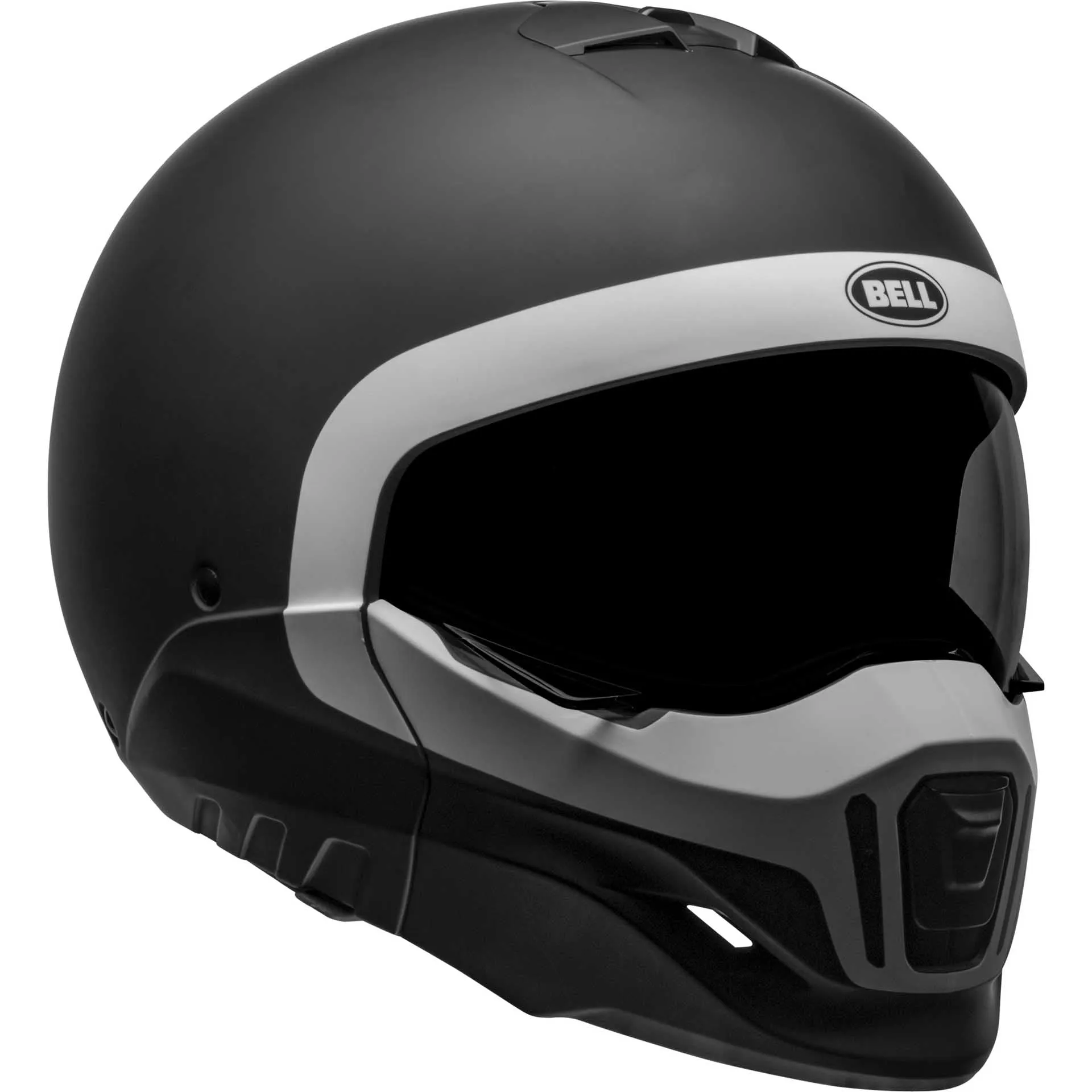 Bell Broozer Motorcycle Full Face Helmet Cranium Matte Black/White