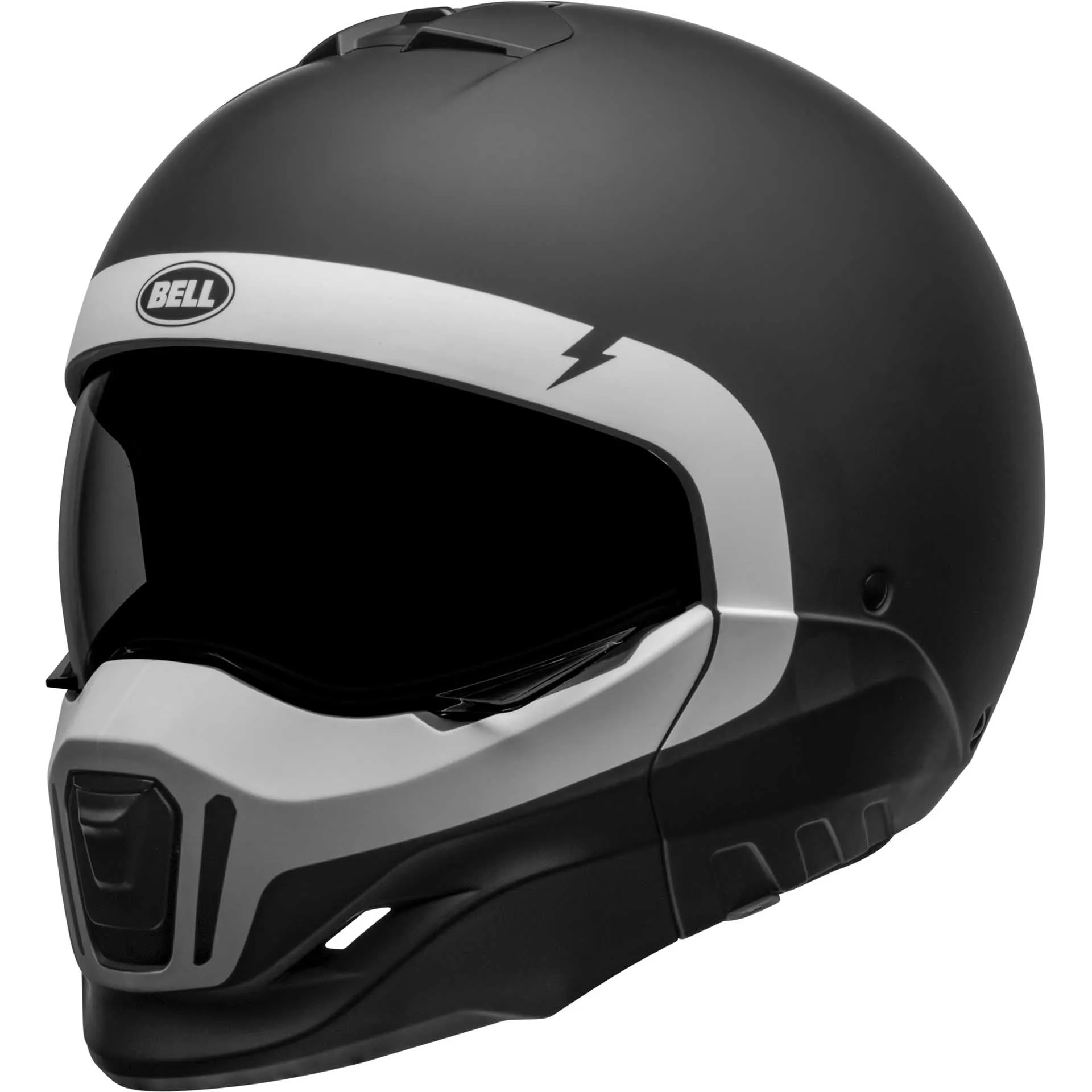 Bell Broozer Motorcycle Full Face Helmet Cranium Matte Black/White