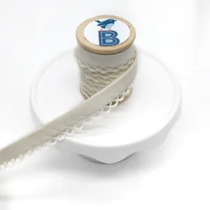 Bias Tape Double Fold Crocheted Edge in Solid Cream