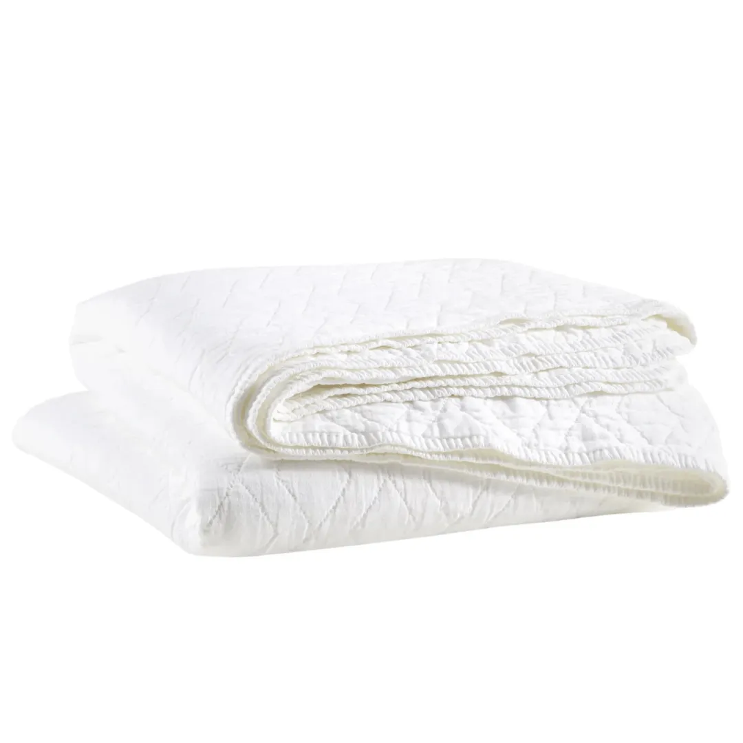 Birdie White Quilted Coverlet