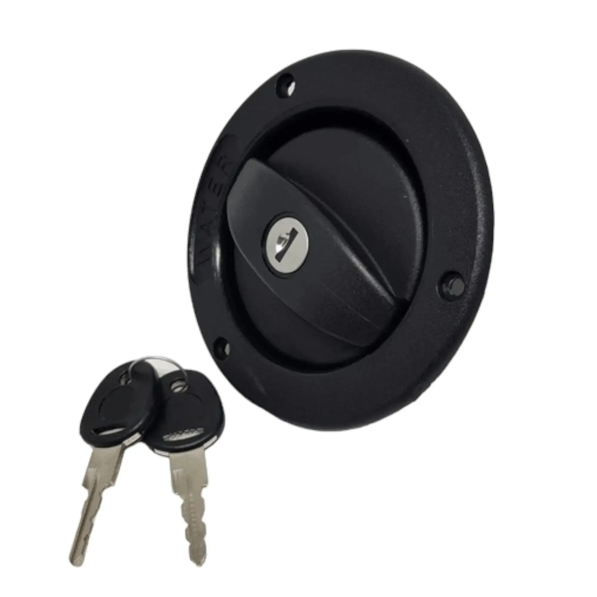Black Lockable Water Filler Complete with Cap and Keys for  RV and Caravans