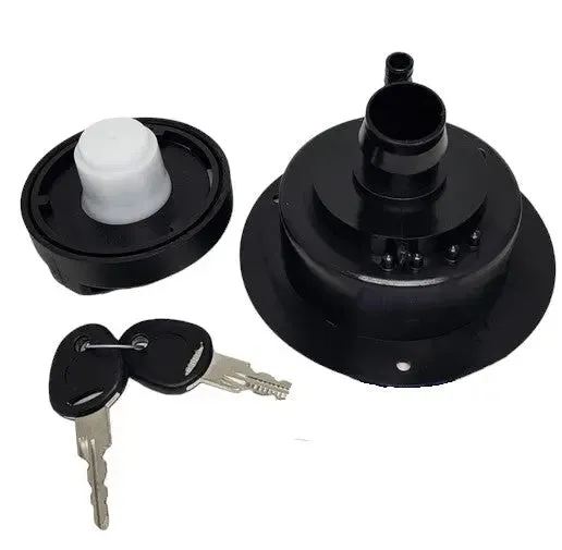 Black Lockable Water Filler Complete with Cap and Keys for  RV and Caravans