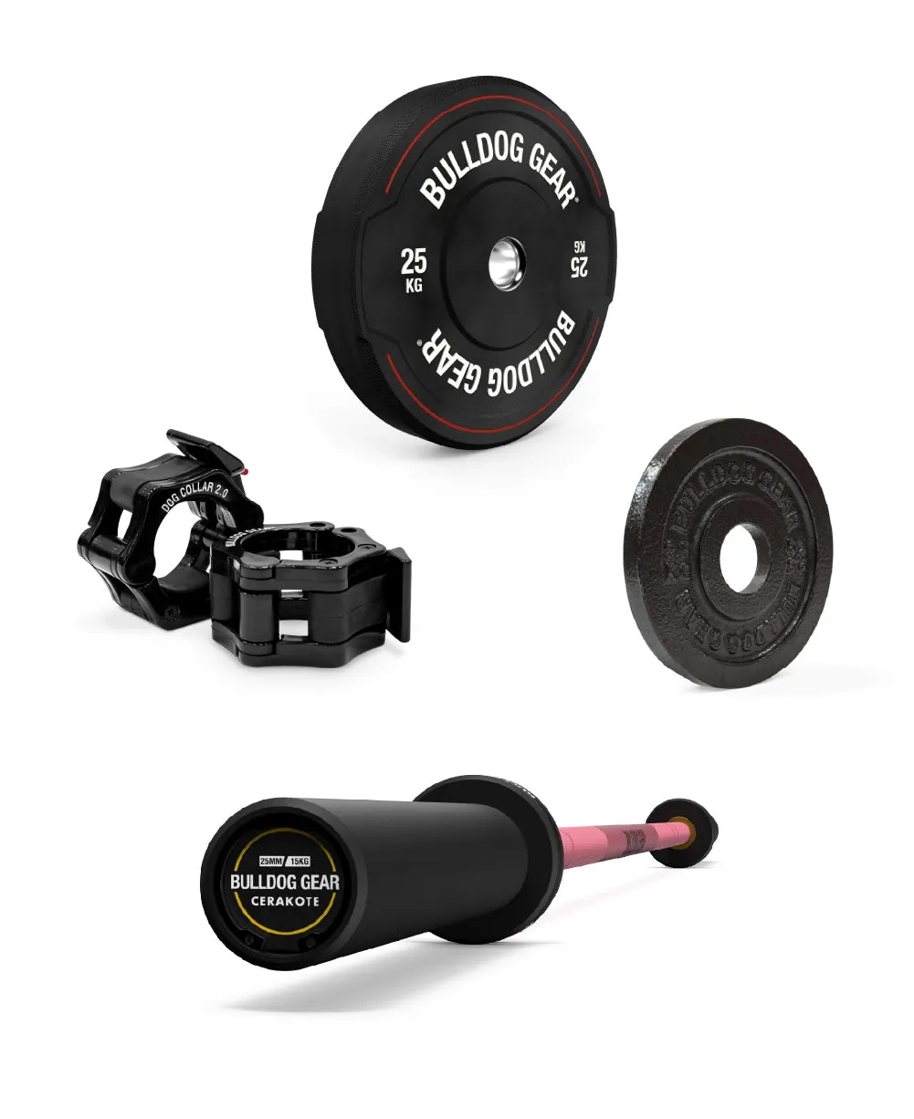 Bulldog Gear - Womens 15kg Barbell & Bumper Plate Bundle