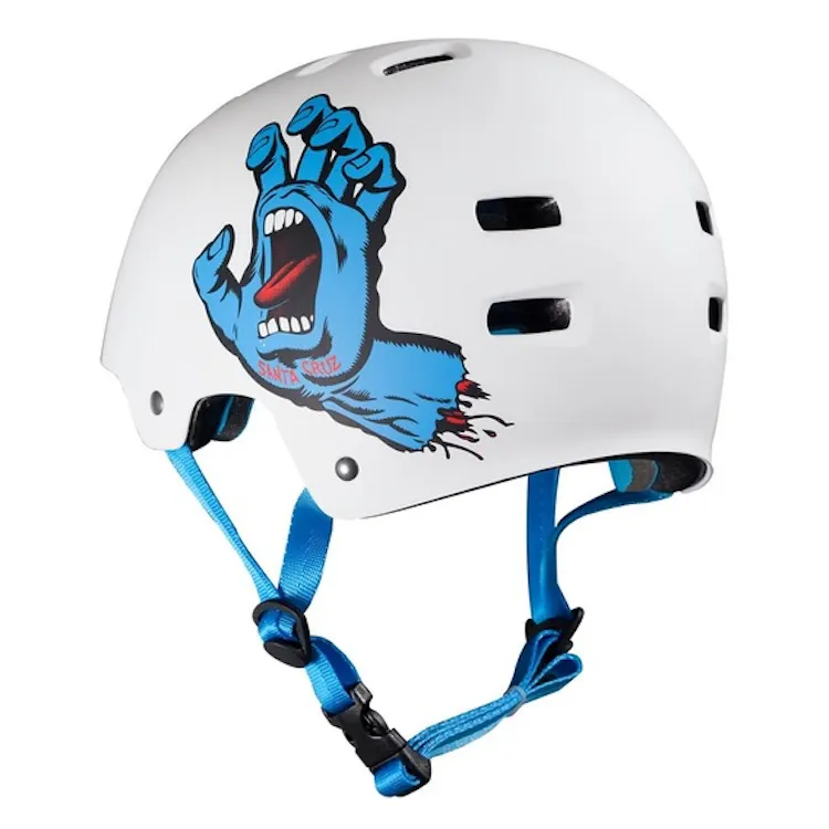 Bullet x Santa Cruz Screaming Hand Matt White Helmet Size S/M