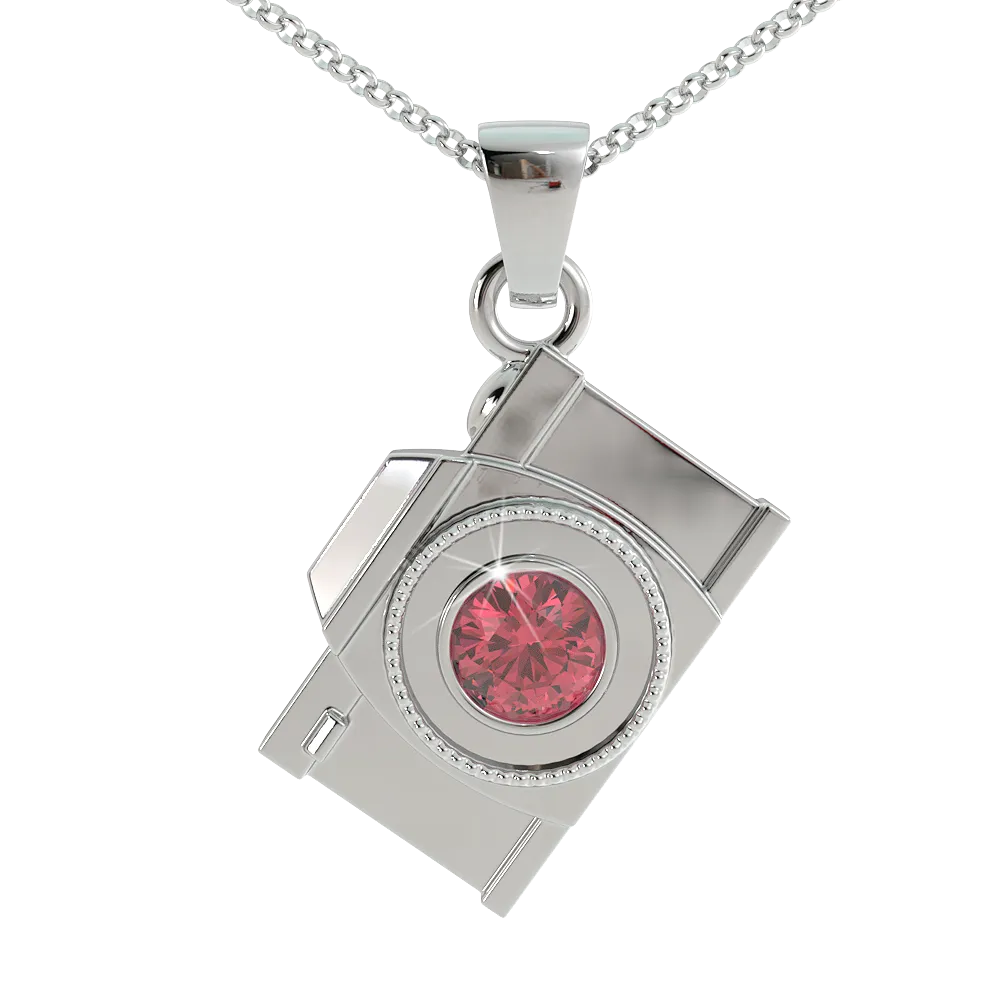 Camera Birthstone Pendant