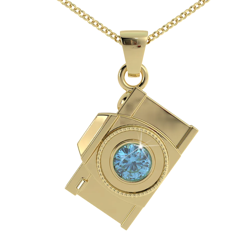 Camera Birthstone Pendant