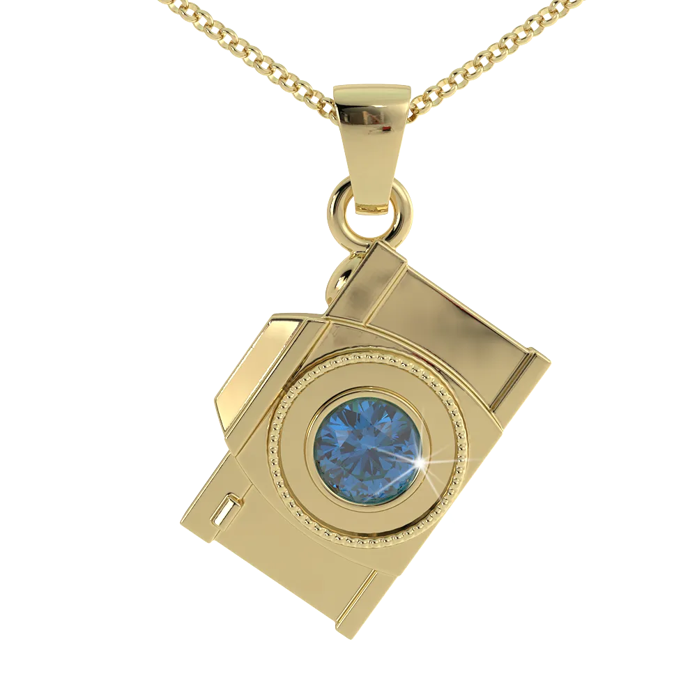 Camera Birthstone Pendant